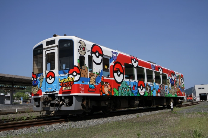 三陸鉄道イシツブテ＆いわポケモントレインの様子